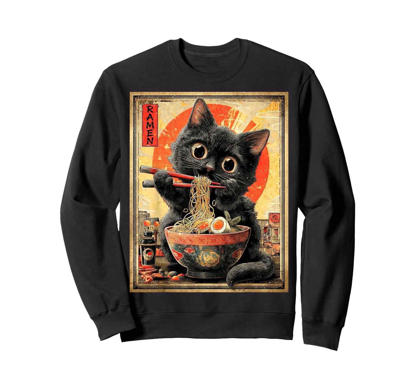 Funny Ramen Cat Noodle Lovers Anime Otaku T-Shirt