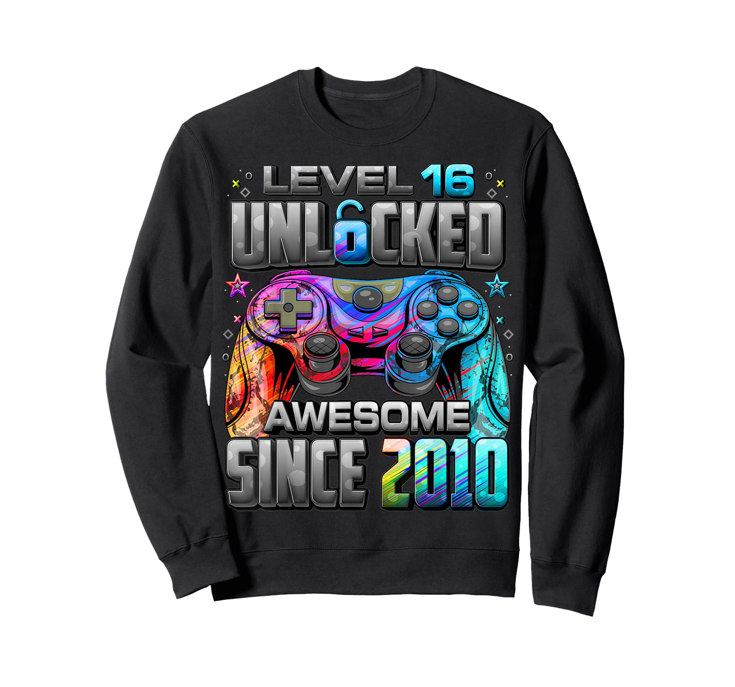 Level 16 Unlocked Awesome Since 2010 16th Birthday Gaming T-Shirt