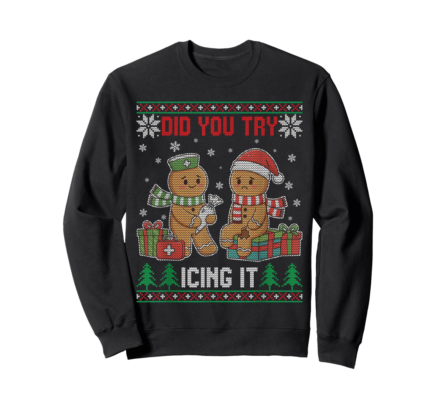 Funny Christmas Nurse Gingerbread Have You Tried Icing It T-Shirt