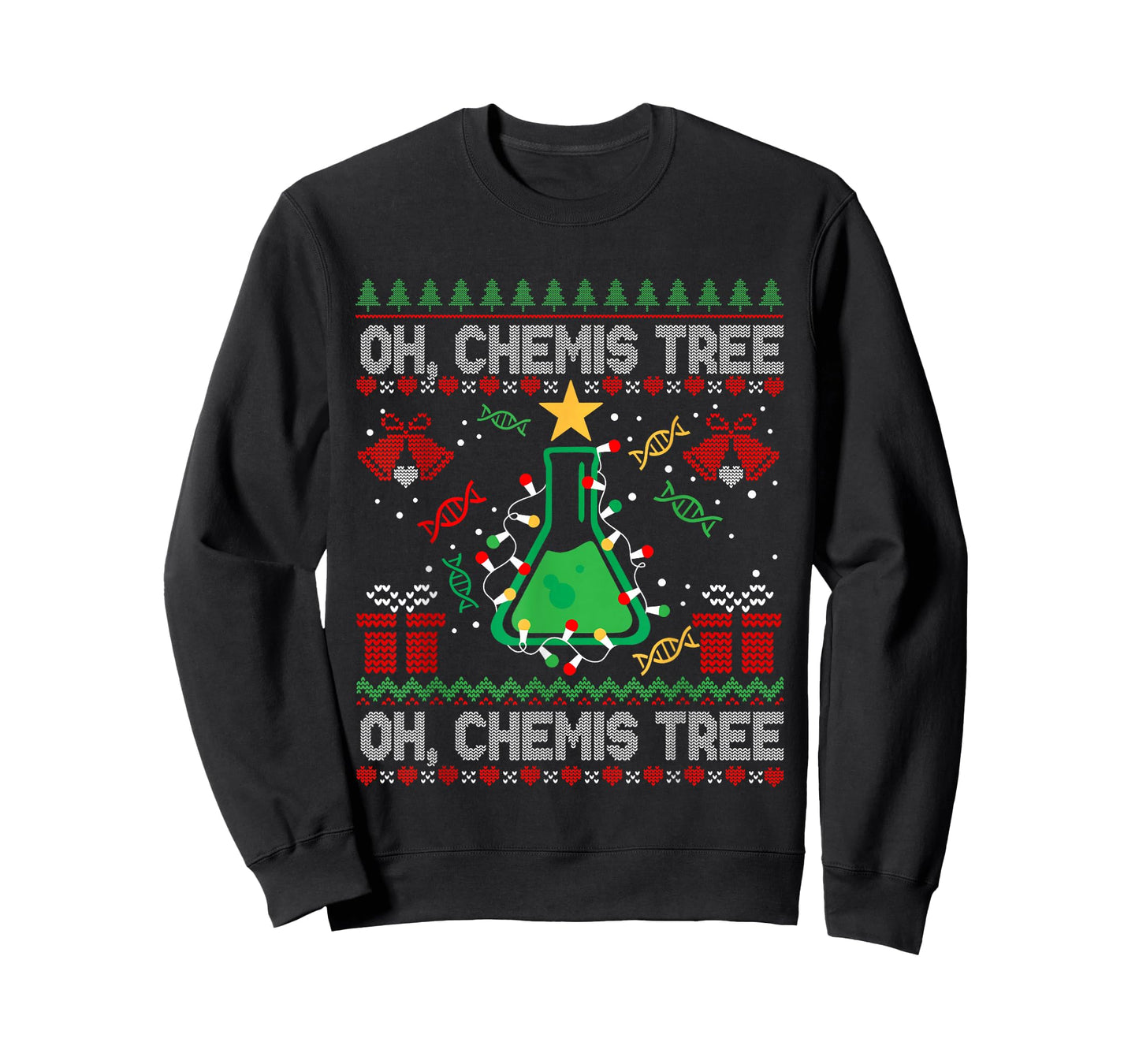 Ugly Oh Chemistree Christmas Chemistry Teacher Science Xmas T-Shirt