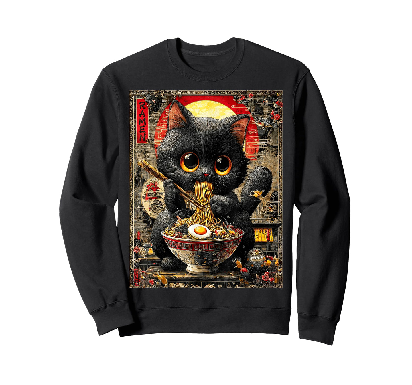 Funny Ramen Cat Noodle Lovers Anime Otaku T-Shirt