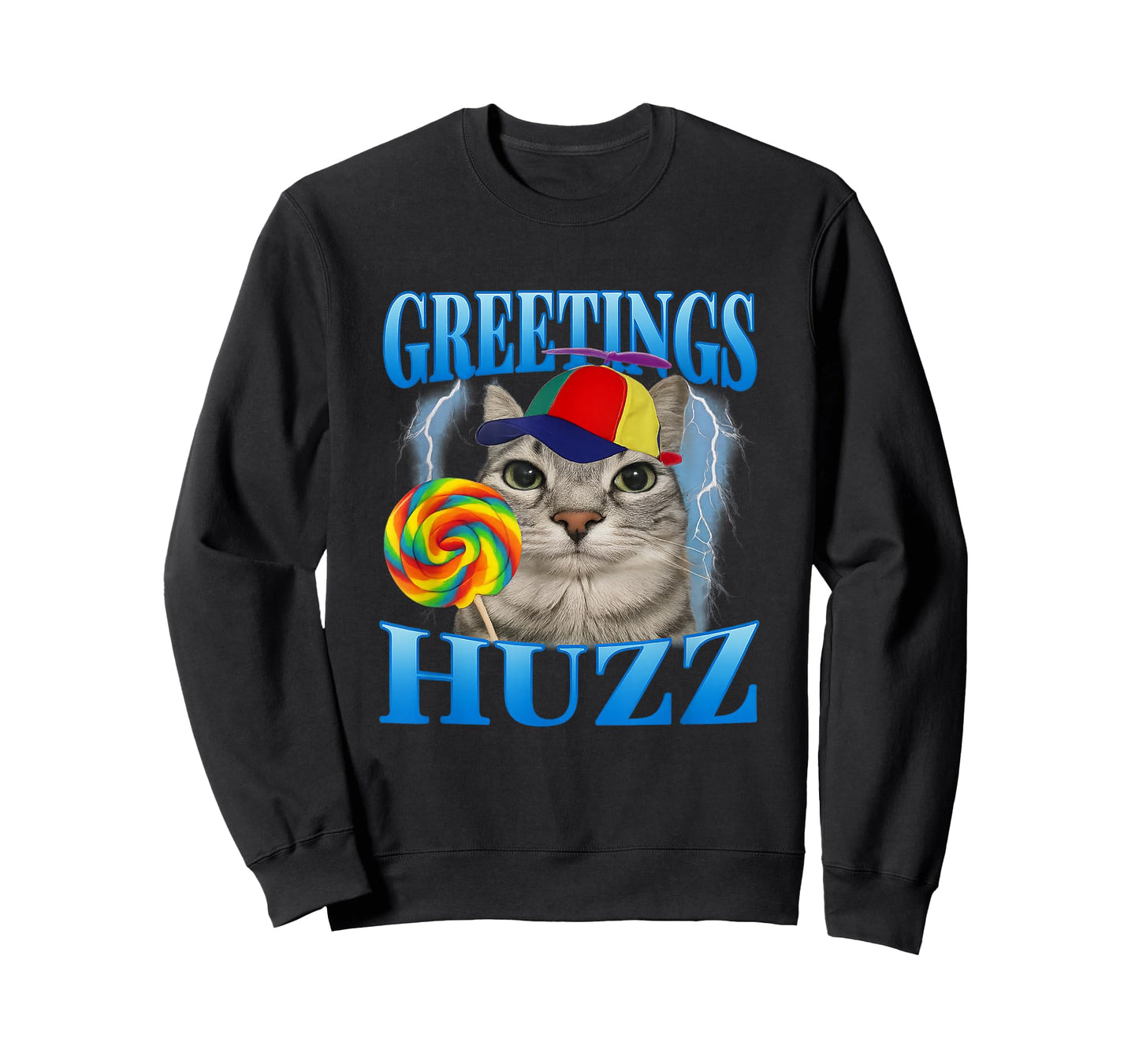 Greetings Huzz Funny Lollipop Cat Meme T-Shirt