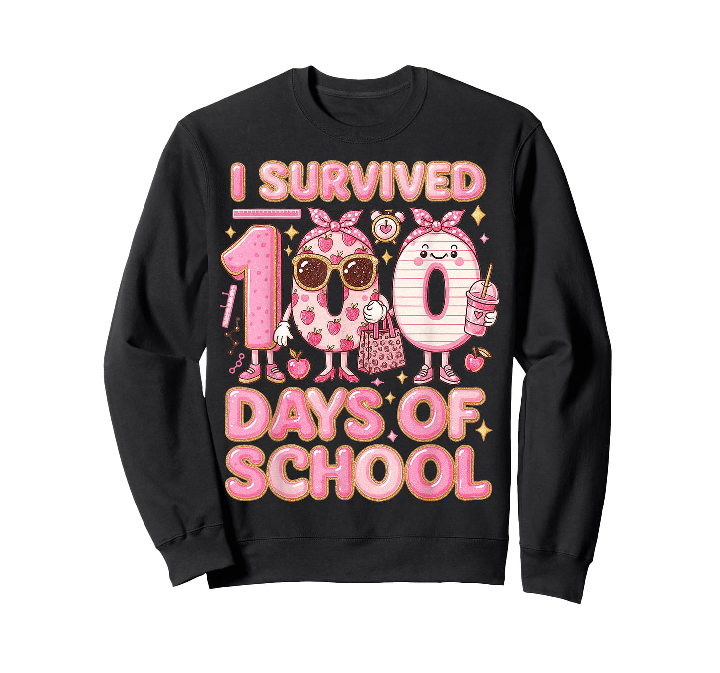Preppy I Survived 100 Days of School Teacher Women T-Shirt