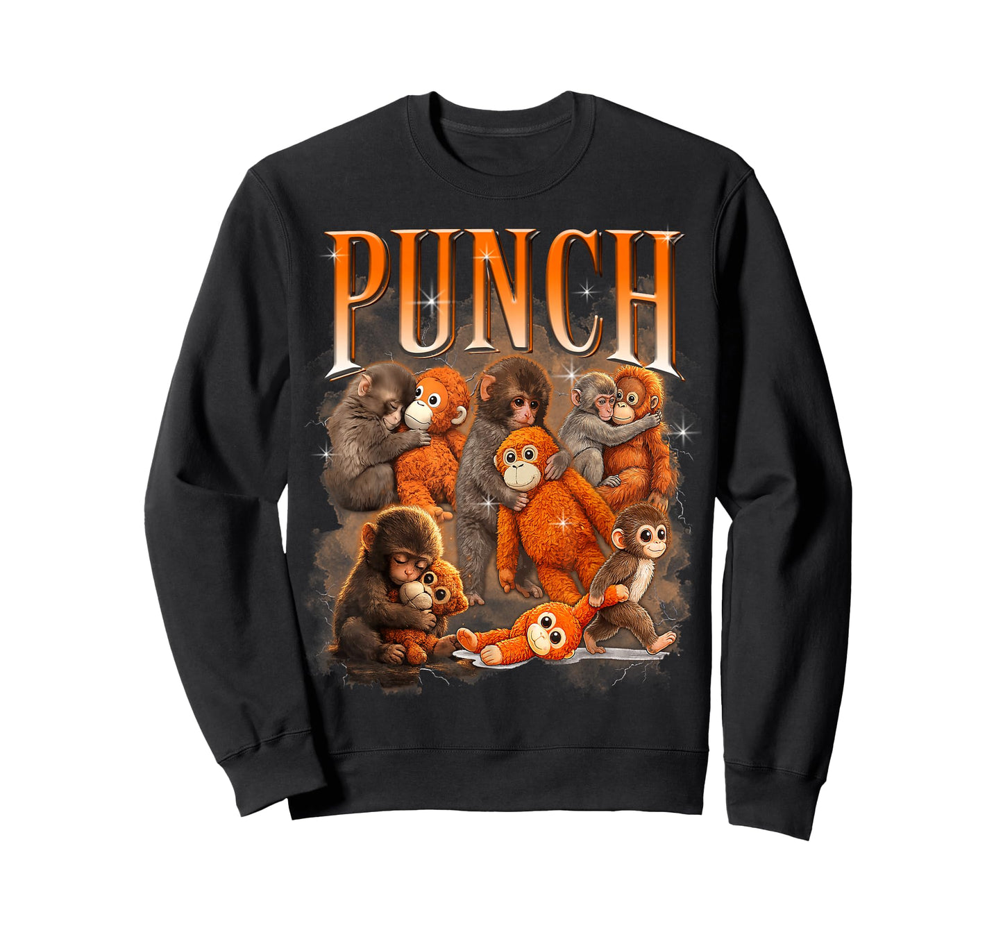 Cute Baby Monkey Named Punch Plush Hugging Bootleg T-Shirt