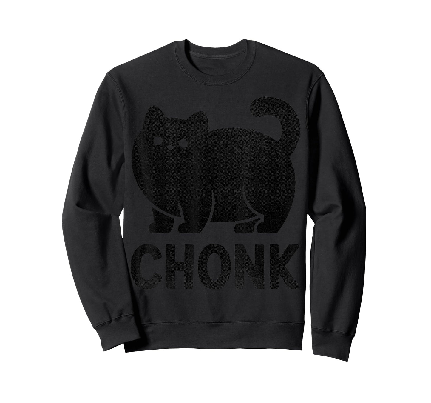 Chonk Cat Funny Meme Design for Fat Cat Lovers Black Print T-Shirt