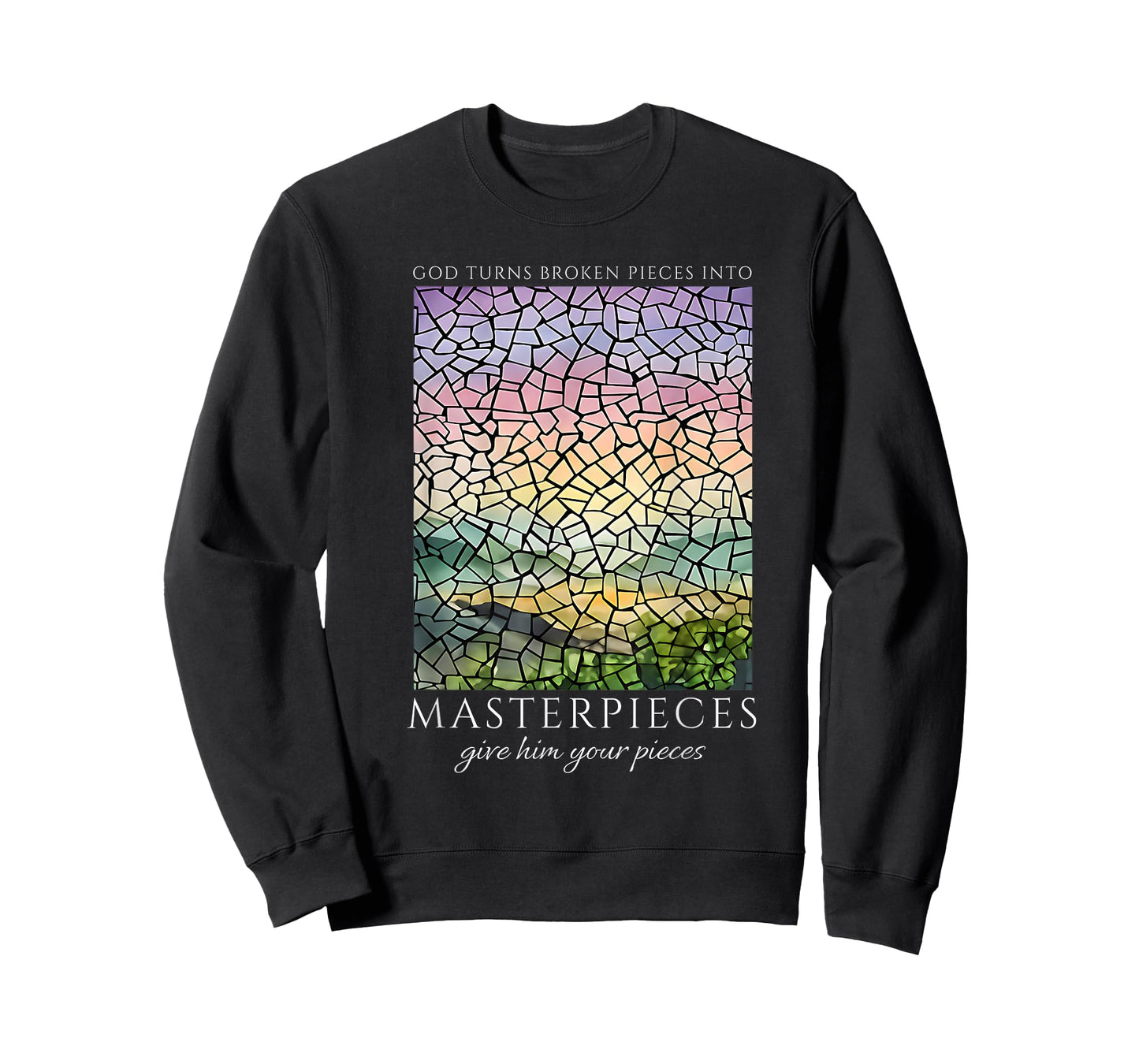 God Turns Broken Pieces Into Masterpieces Christian Quote T-Shirt
