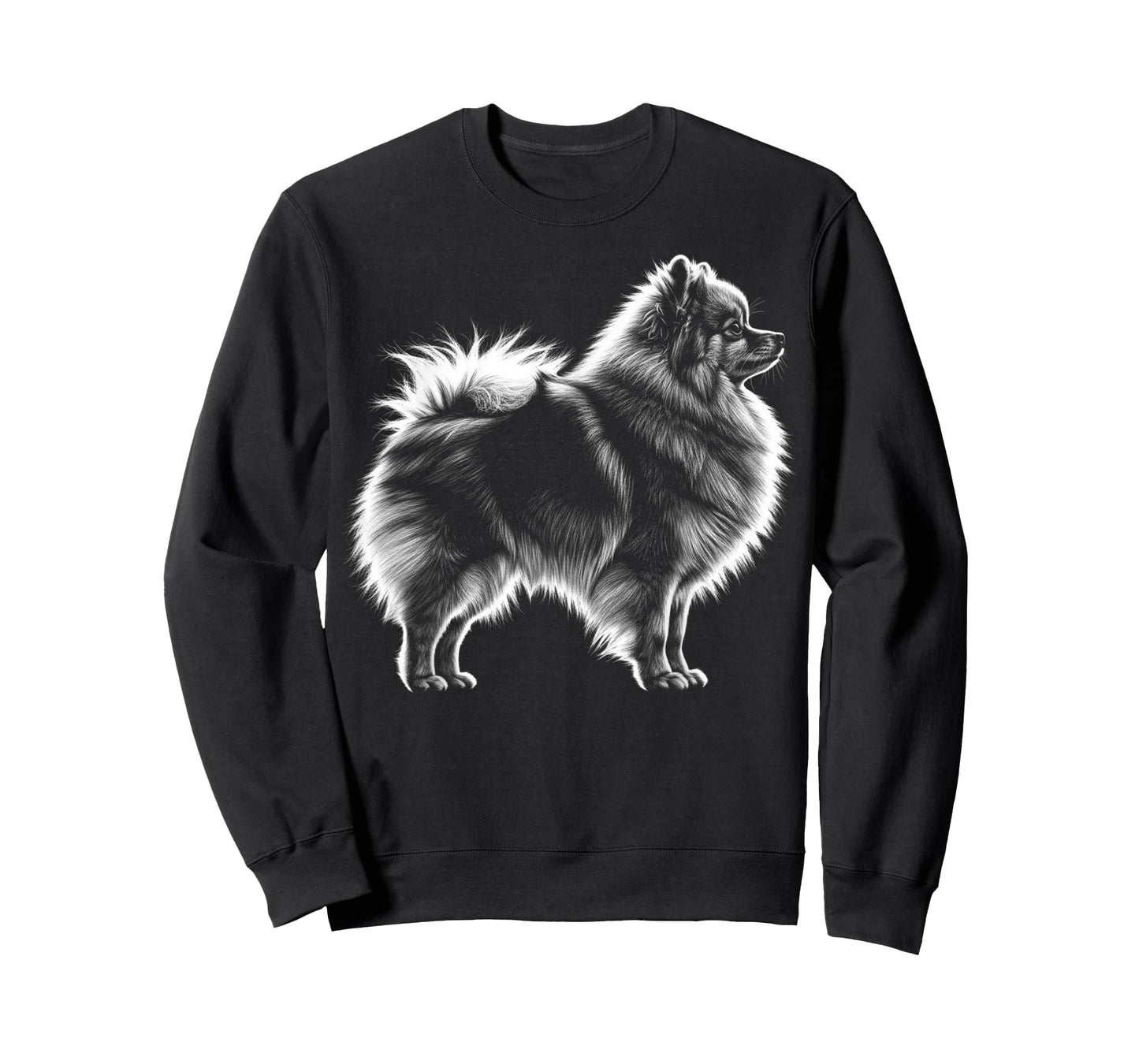 Retro Pomeranian Silhouette Cute Pomeranian Funny Dog Owner T-Shirt