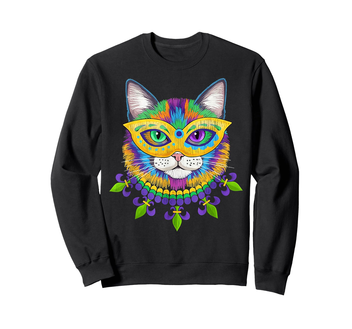 Mardi Gras Cat Mask for Women Girls Cat Lovers Carnival T-Shirt