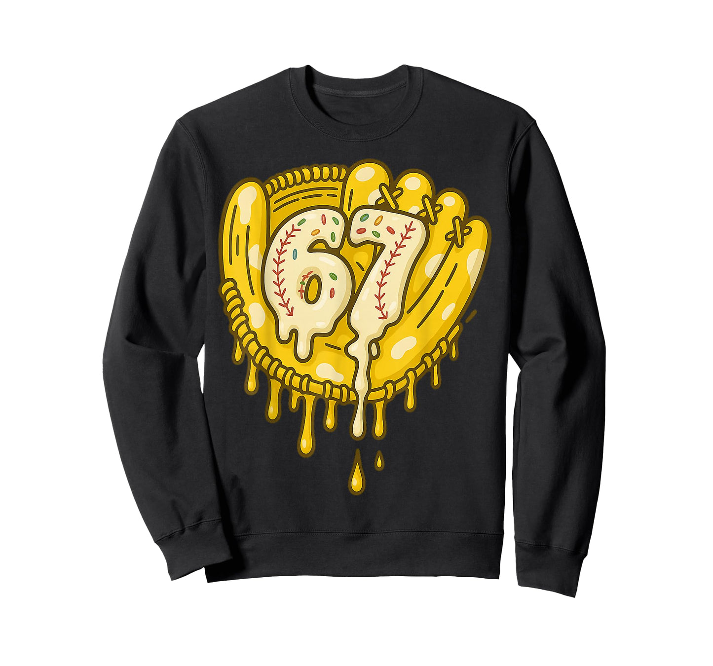 67 Ice Cream Drip Funny Six Seven Baseball T-Shirt