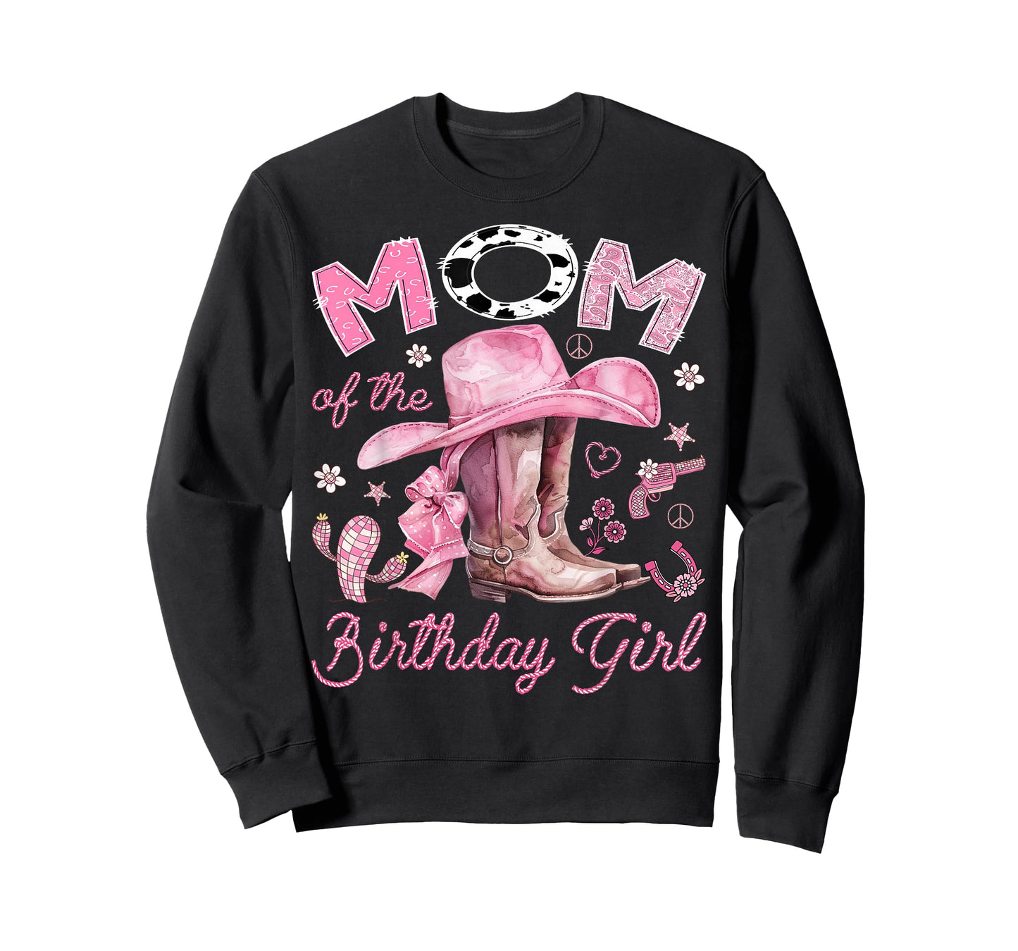 Mom of The Birthday Girl Pink Cowgirl Western Rodeo T-Shirt