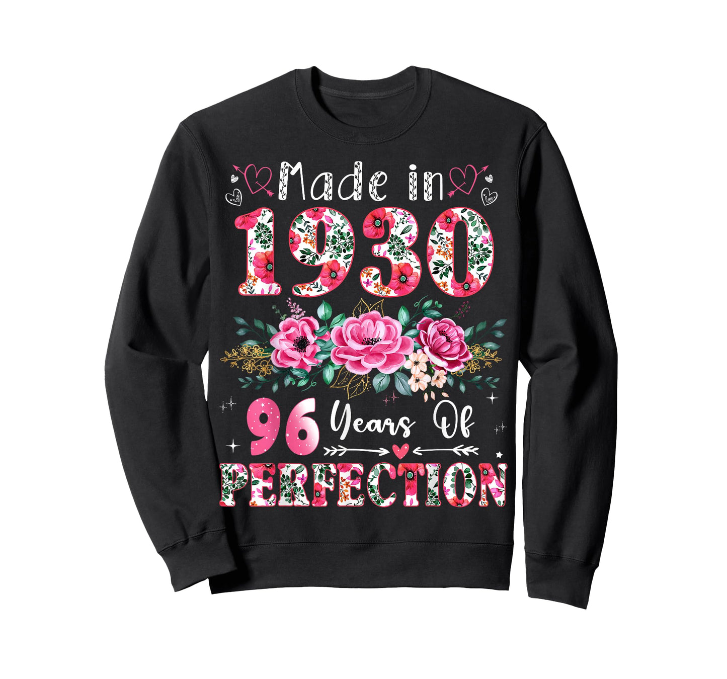 96 Year Old Made in 1930 Floral 96th Birthday Women T-Shirt