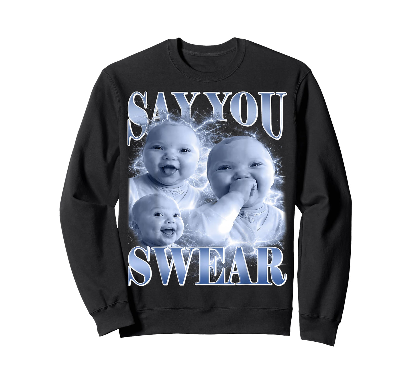 Say You Swear Ai Niche Baby Holding Back Laugh Genz Meme T-Shirt