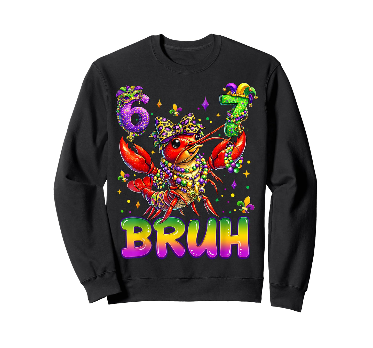 Bruh 67 Mardi Gras Crawfish Beads Six Seven Carnival 6 7 Kid T-Shirt