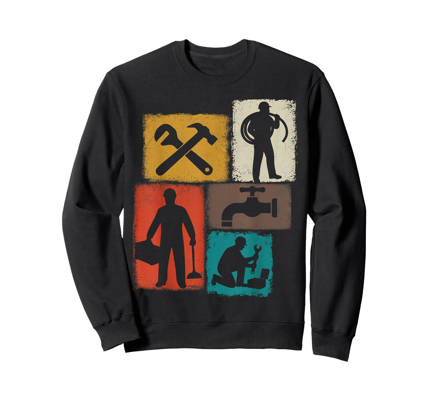 Plumber Vintage Collage Plumbing Men Pipefitter T-Shirt