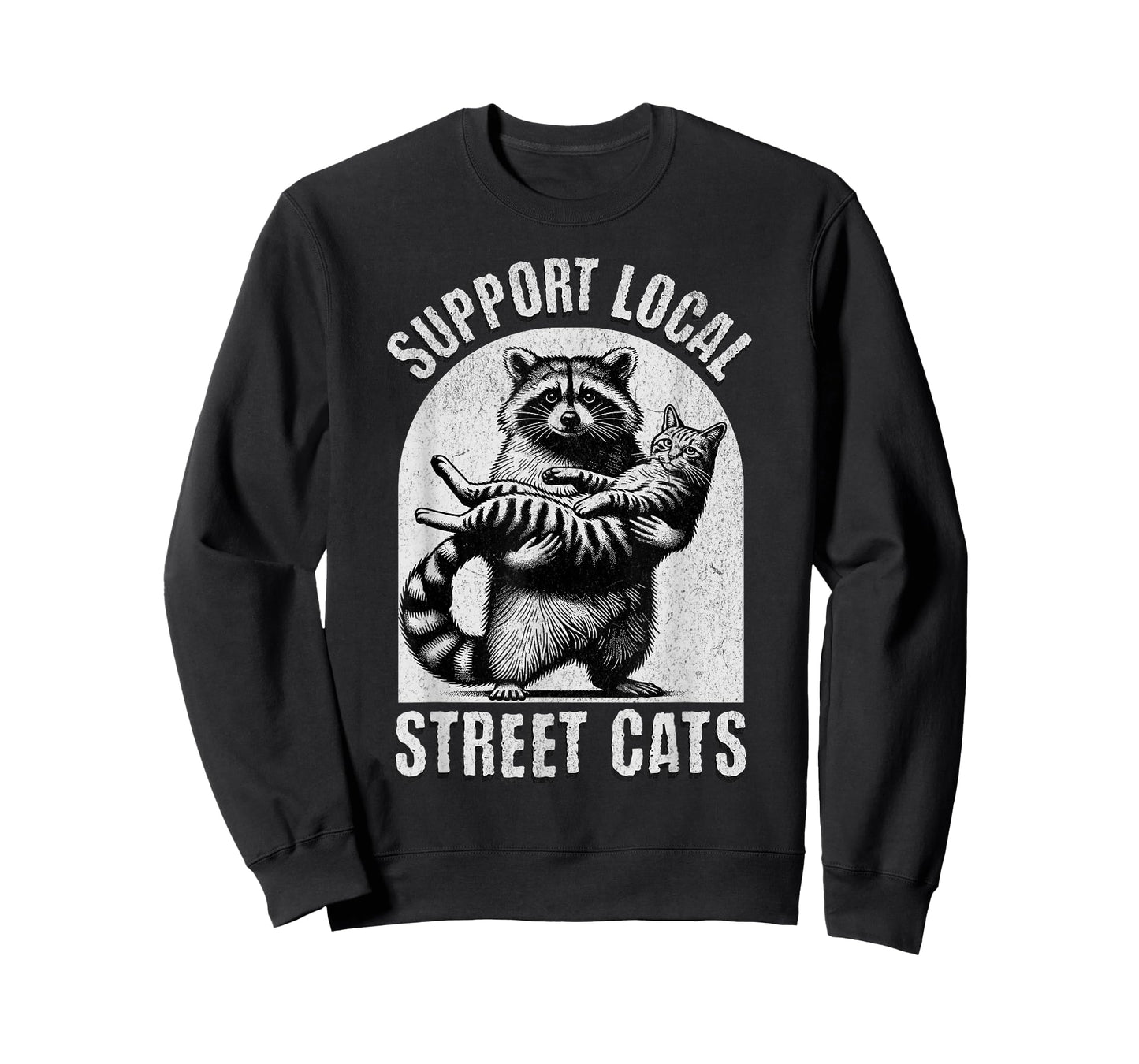 Support Local Street Cats Raccoon Feral Cat Rescue Funny T-Shirt