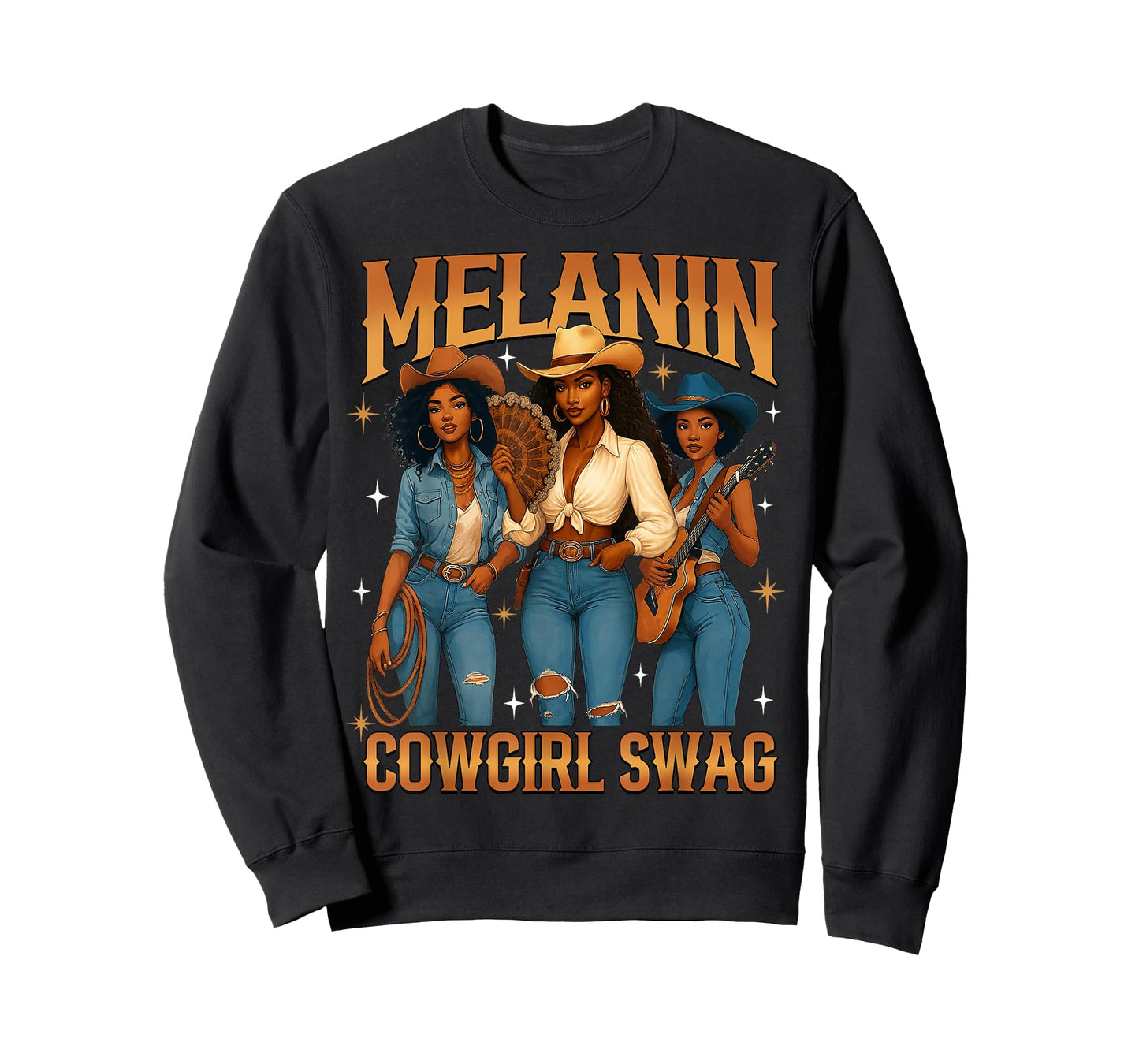Melanin Black Cowgirl Magic Western Juneteenth Black History T-Shirt