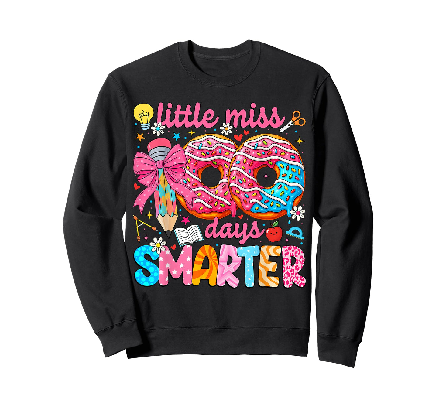 Little Miss 100 Days Smarter Kids Girls 100th Day of School T-Shirt