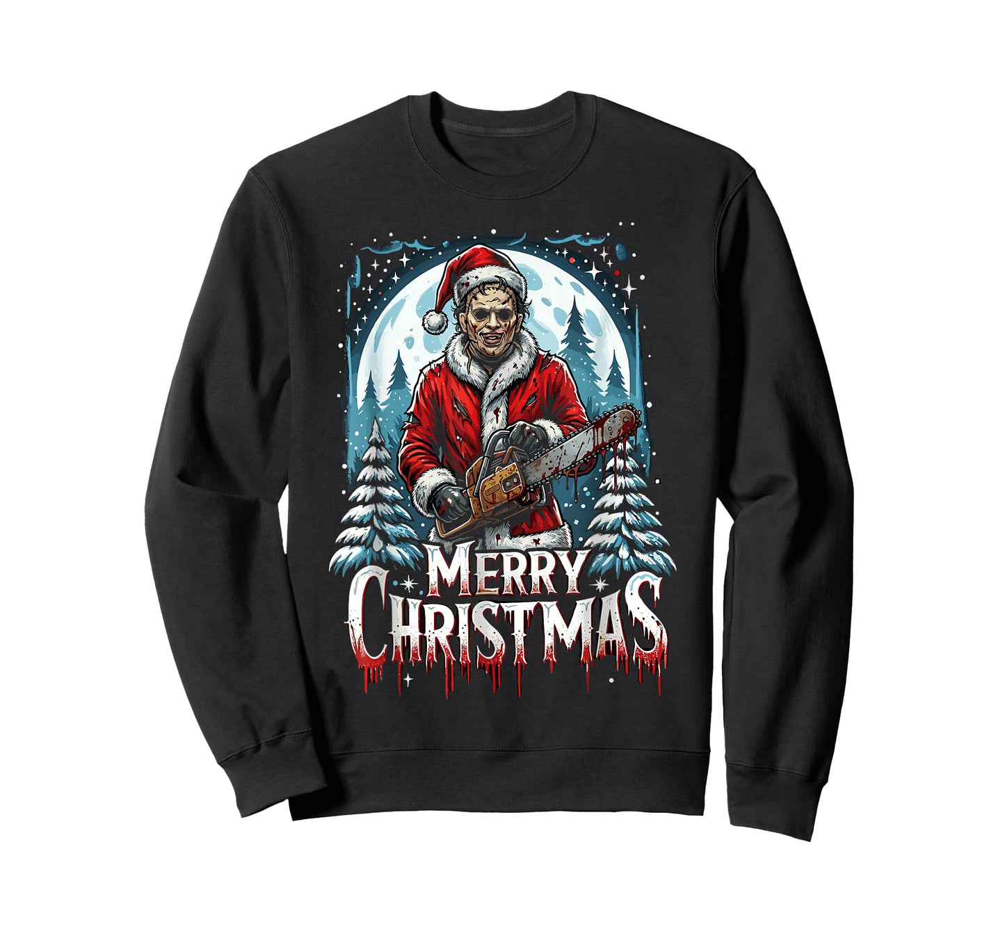 Merry Christmas Festive Slasher Candy Cane Menace T-Shirt