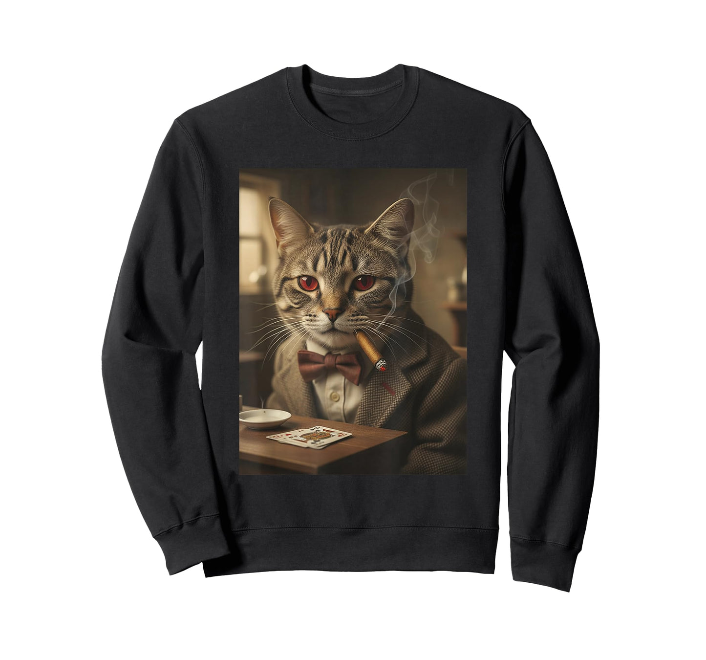 Cool Retro Cat Smoking Cigar Classy Cat Gangster Kitty Meme T-Shirt