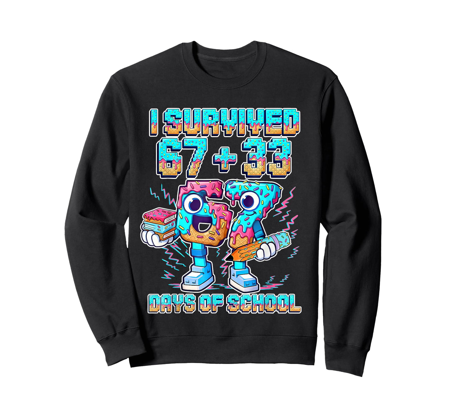 Kids Six Seven 6 7 Meme I Survived 67 Days of School T-Shirt