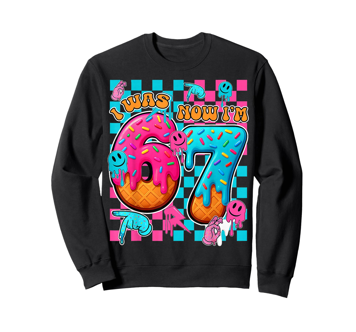 7 Year Old Birthday I was 6 Now I'm 7 67 Funny for Kids T-Shirt