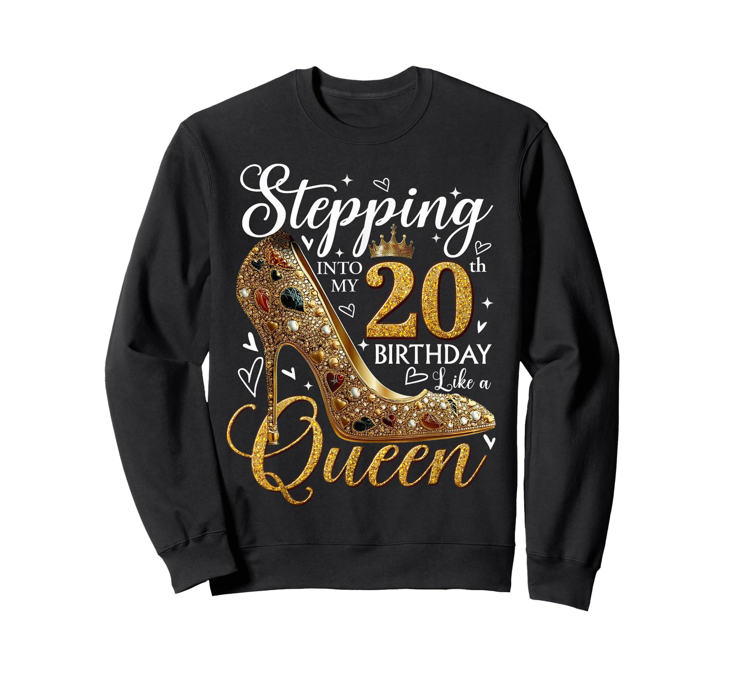 Stepping Into My 20th Birthday Queen Women Girls 20 Year Old T-Shirt