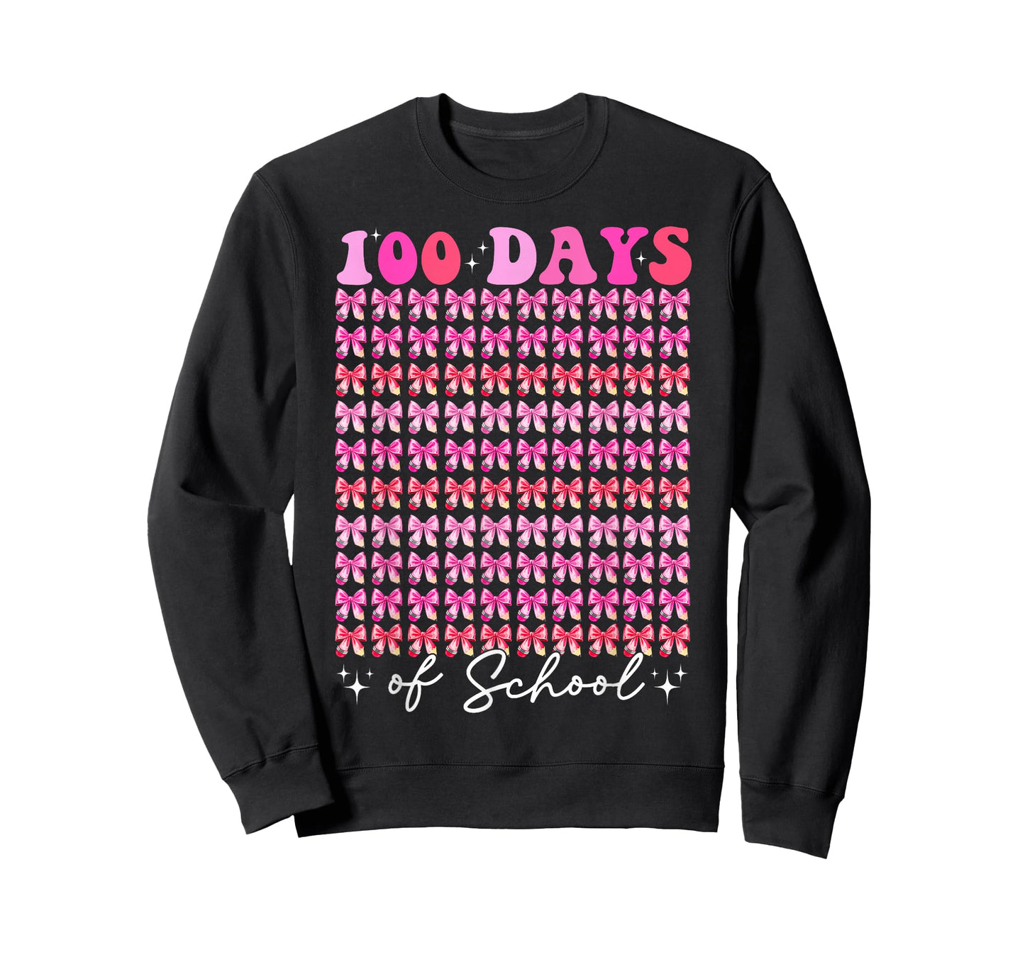 Coquette Bow 100th Day of School 100 Days Girls Teachers T-Shirt