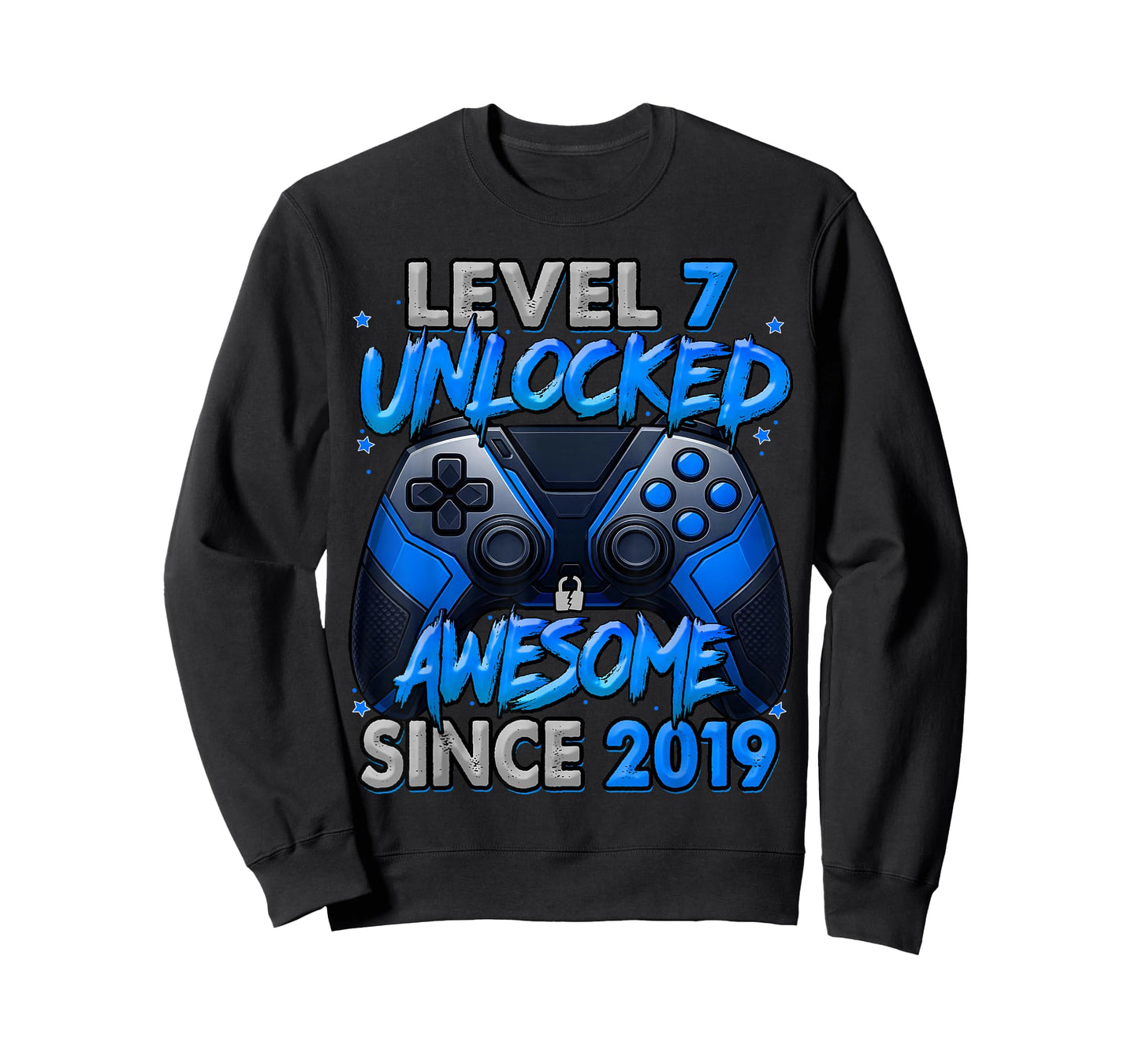 Level 7 Unlocked Awesome Since 2019 7th Birthday Gaming T-Shirt