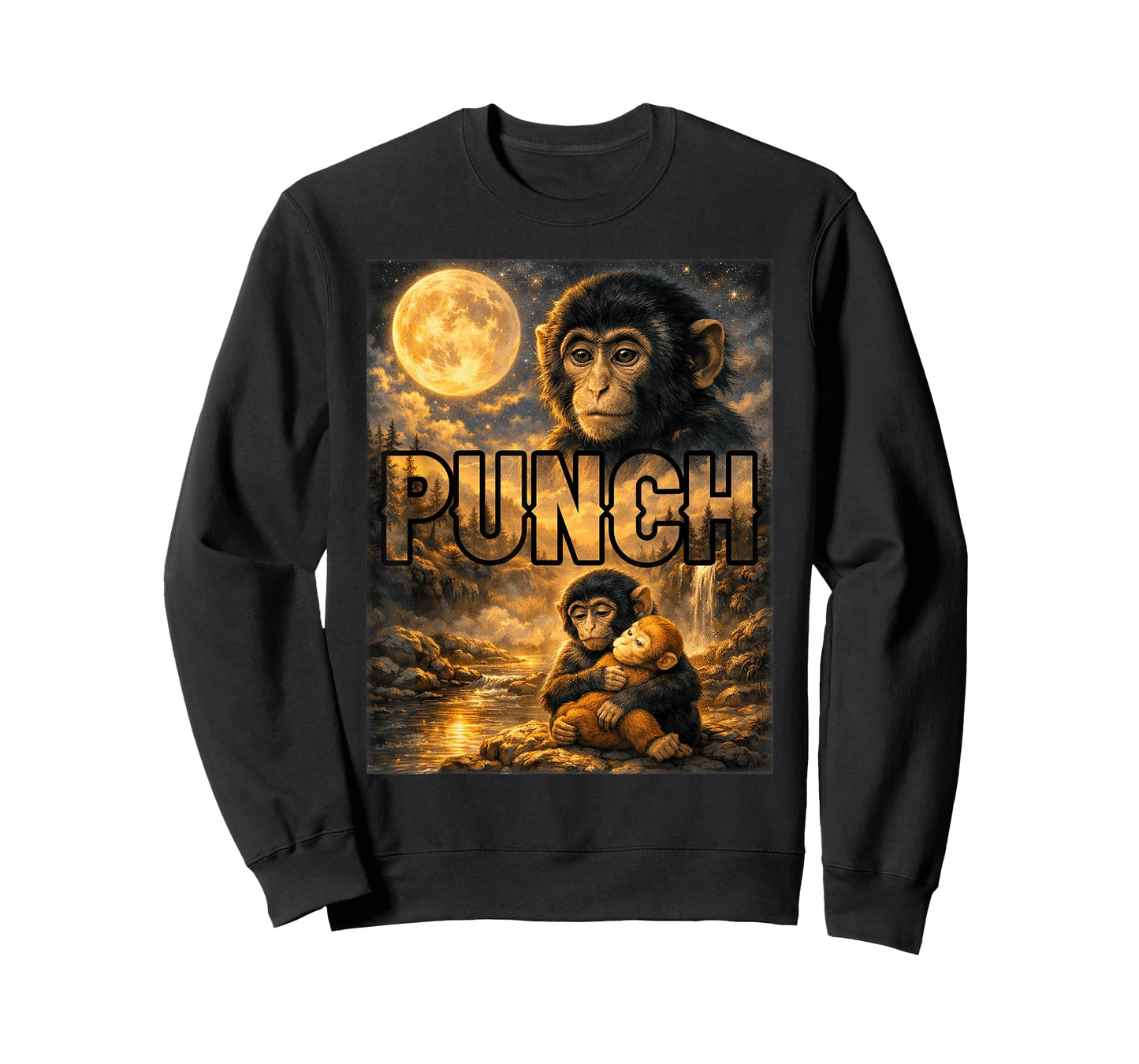 Punch The Monkey Cuddling Stuffed Animal Meme Viral Internet T-Shirt