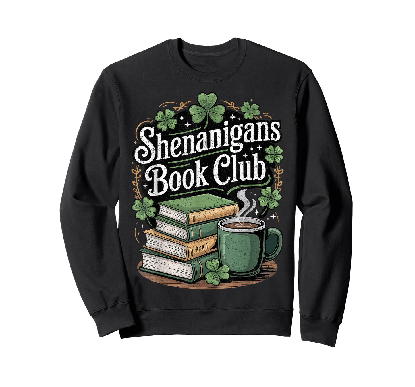 Shenanigans Shamrock Womens Reader Book Club St Patricks Day T-Shirt