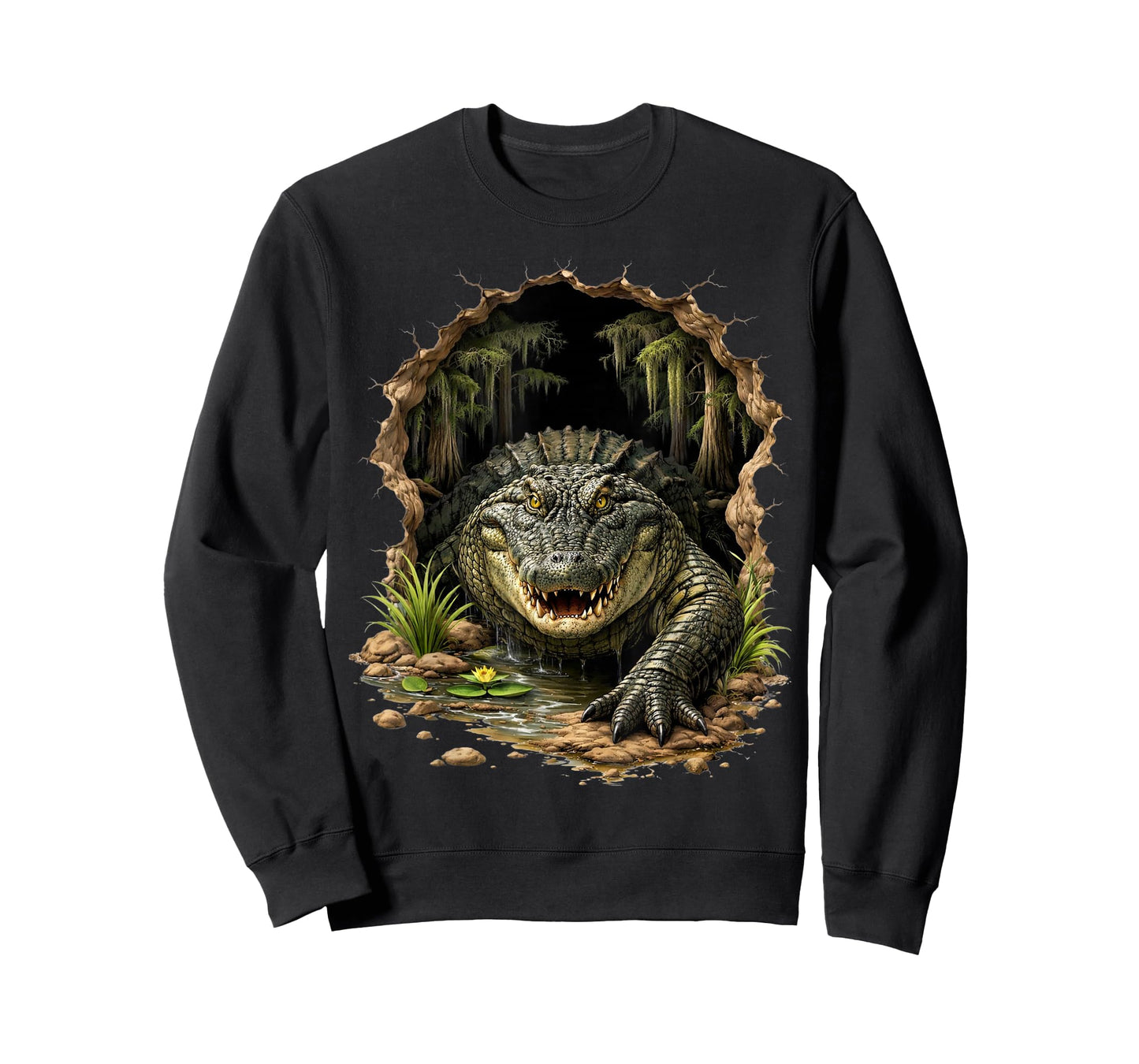 Alligator Wall Animal Print Art Swamp Bayou Animal Lover T-Shirt