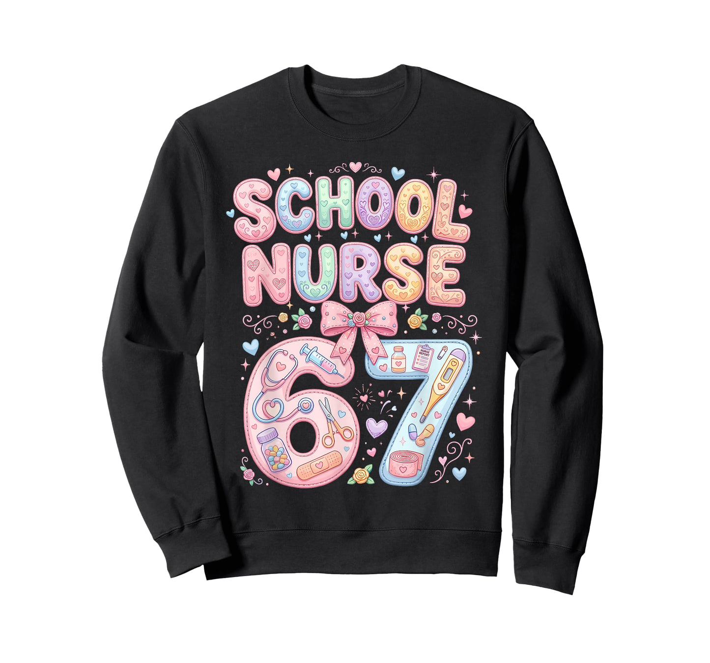 Funny School Nurse 67 Meme Gen Z Alpha Cute Nursing Humor T-Shirt