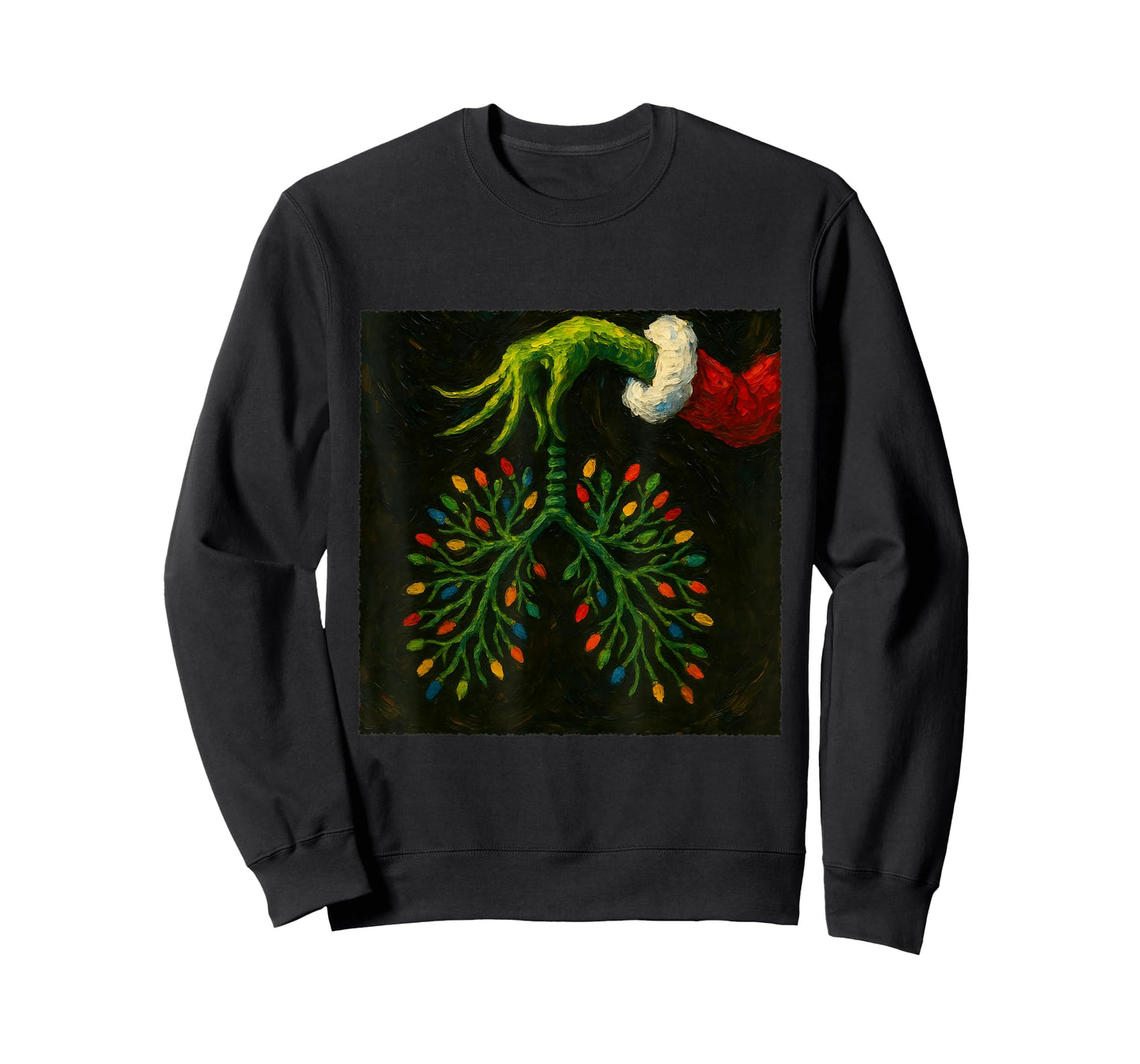 Funny Christmas RT Nurse Lung Lights Tee T-Shirt