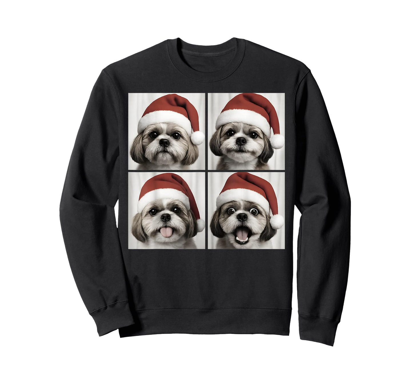 Funny Christmas Shih Tzu Santa Dog Lover Photo Booth T-Shirt