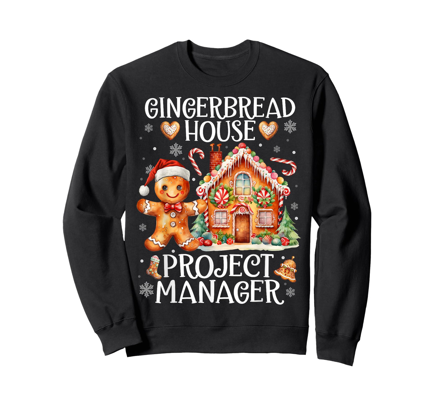 Gingerbread House Project Manager Cookie Christmas Pajamas T-Shirt
