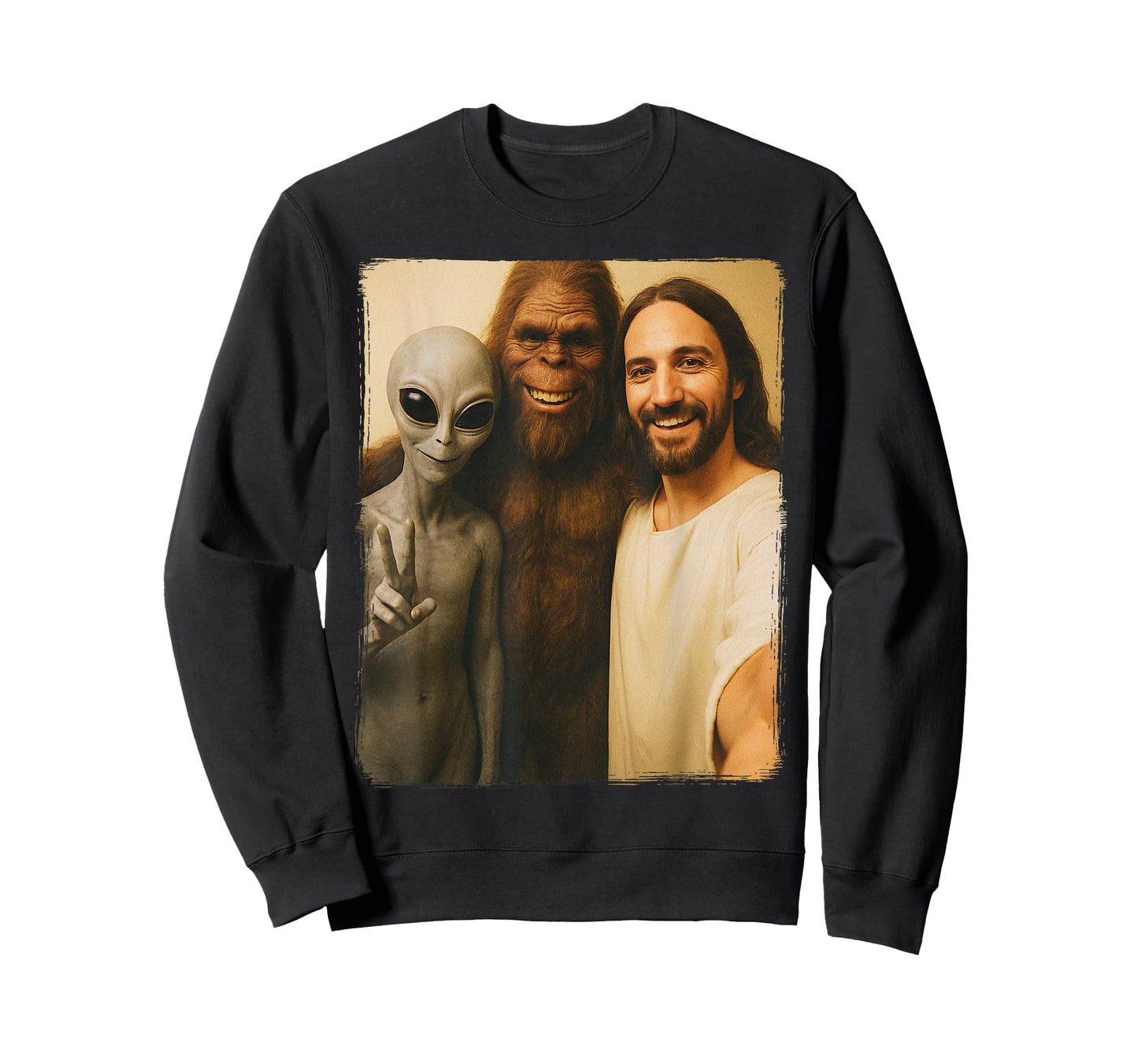 Alien Jesus Bigfoot T-Shirt