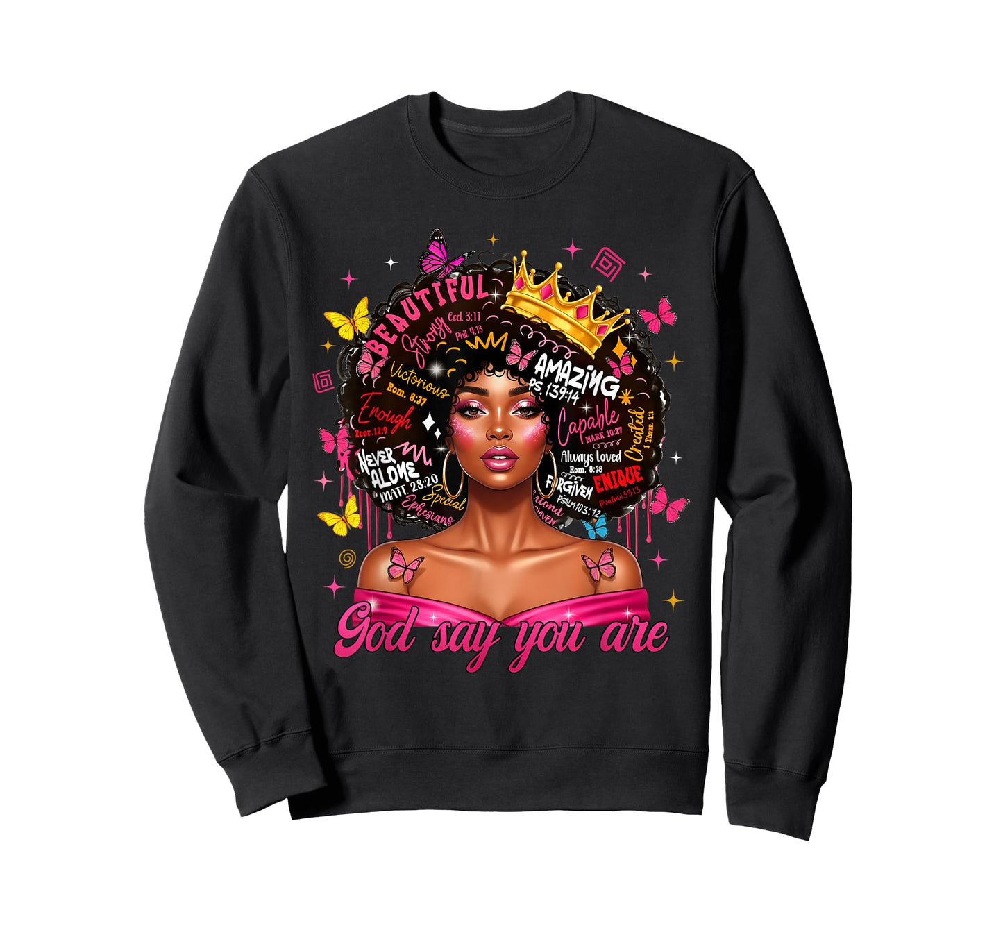 God Says You are Afro Melanin Queen Christian Girl Women T-Shirt