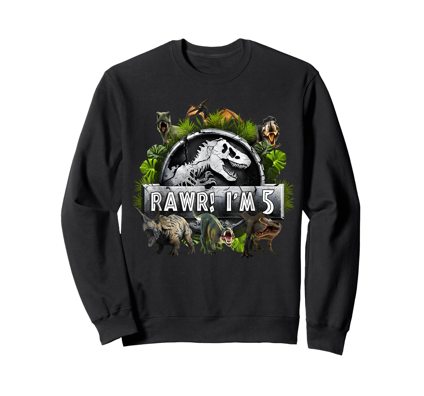 Rawr I'm 5 5th Birthday T Rex Dinosaur Funny Party Boys Kids T-Shirt