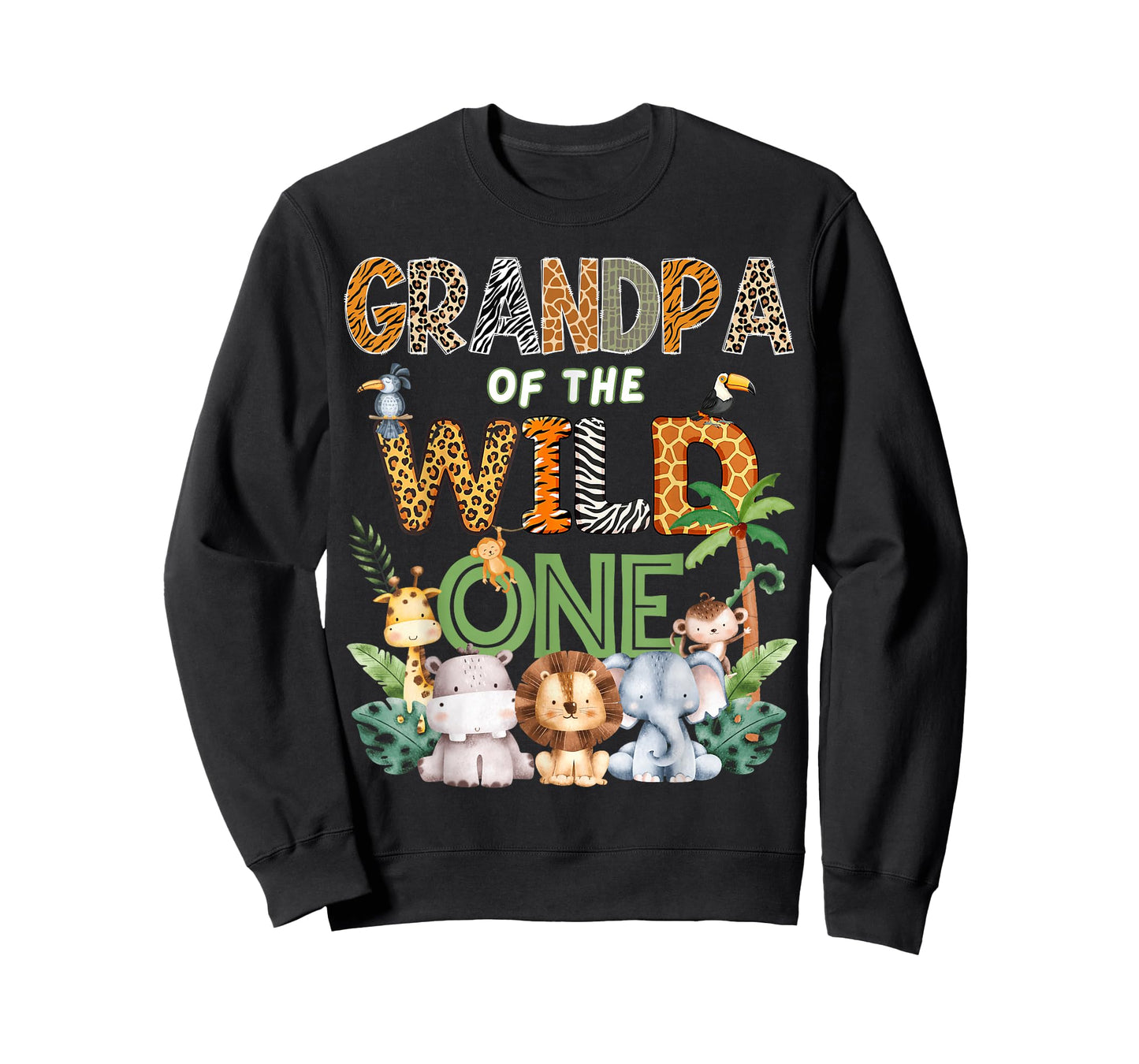 Grandpa of The Wild One Safari 1St Birthday Kids T-Shirt