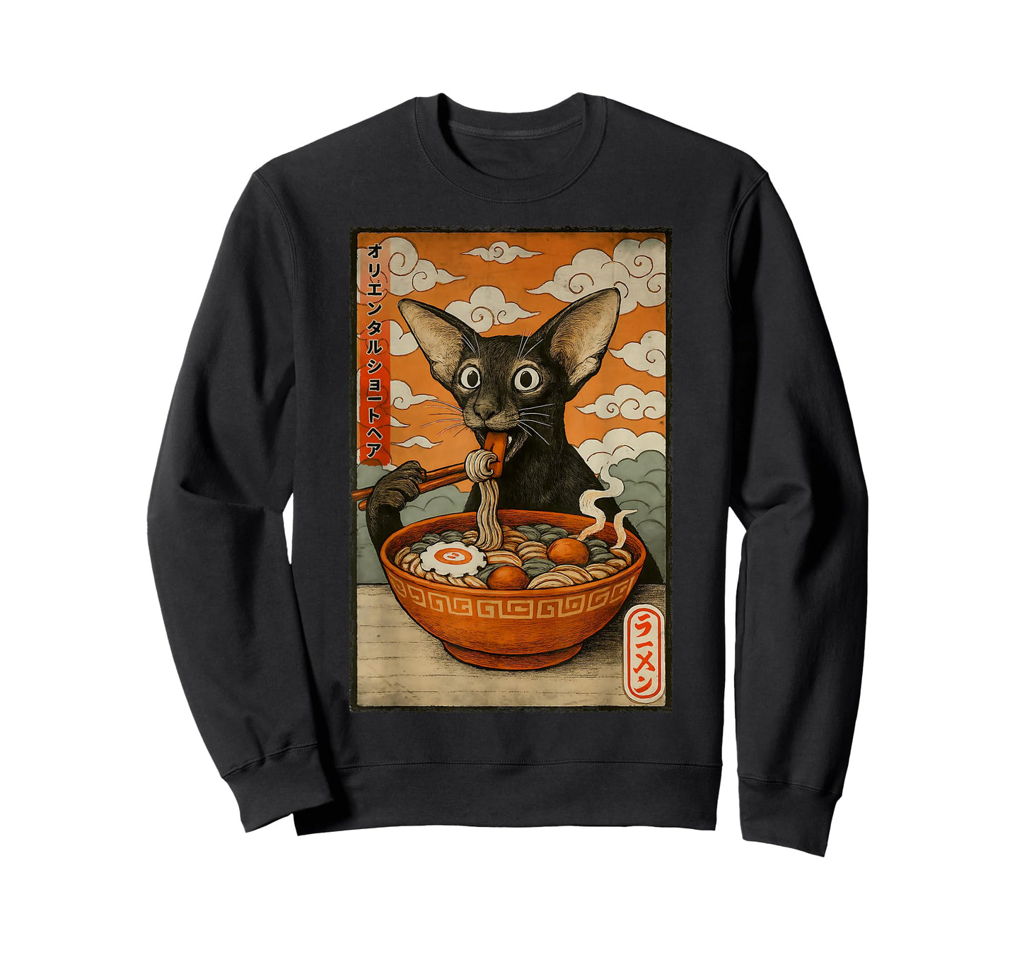 オリエンタルショートヘア Oriental Shorthair Cat Ramen Japanese Noodles T-Shirt