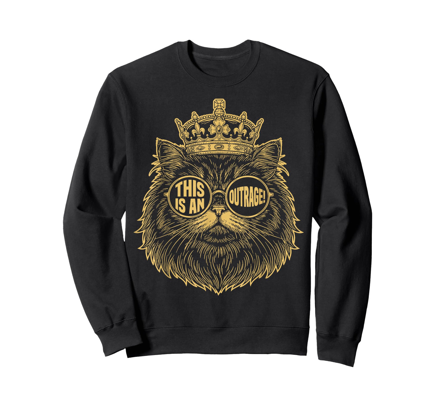 This is an Outrage Funny Princess Cat Donut Gold Womens Mens T-Shirt