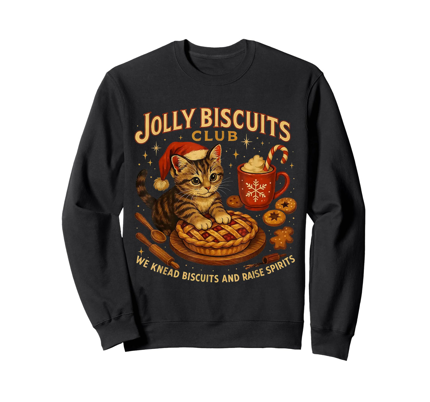 Jolly Biscuits Club We Knead Cat Xmas T-Shirt
