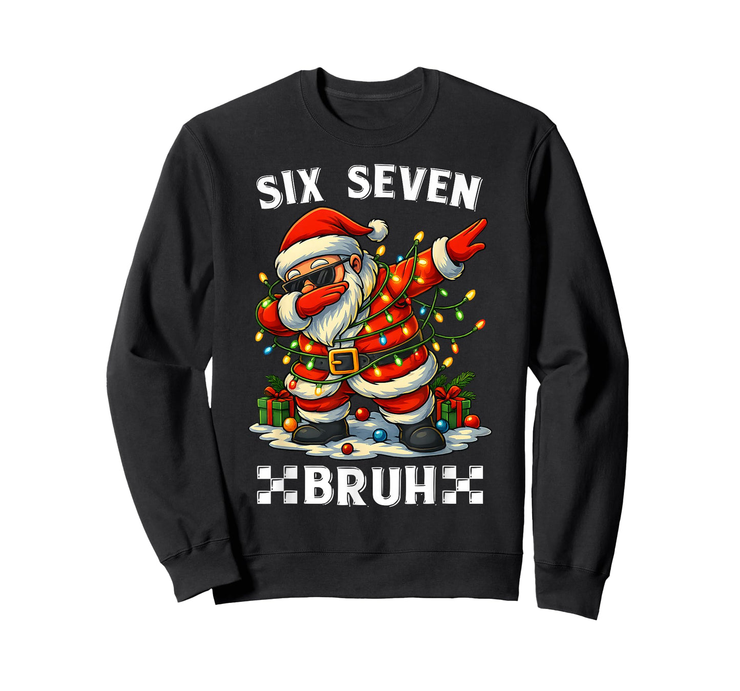 67 Six Seven Bruh Funny Christmas Dabbing Santa 6 7 Meme T-Shirt