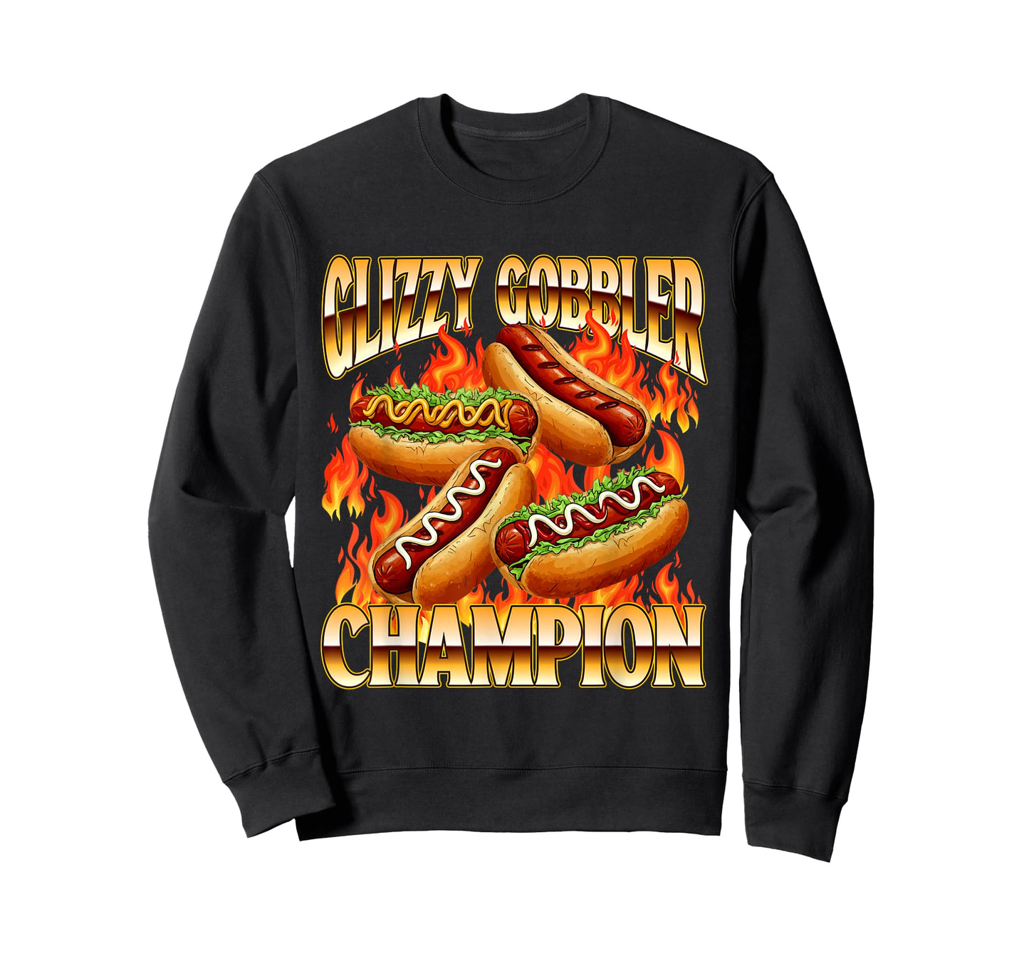 Glizzy Gobbler Champion - Hot Dog Lover Fast Food Wiener T-Shirt