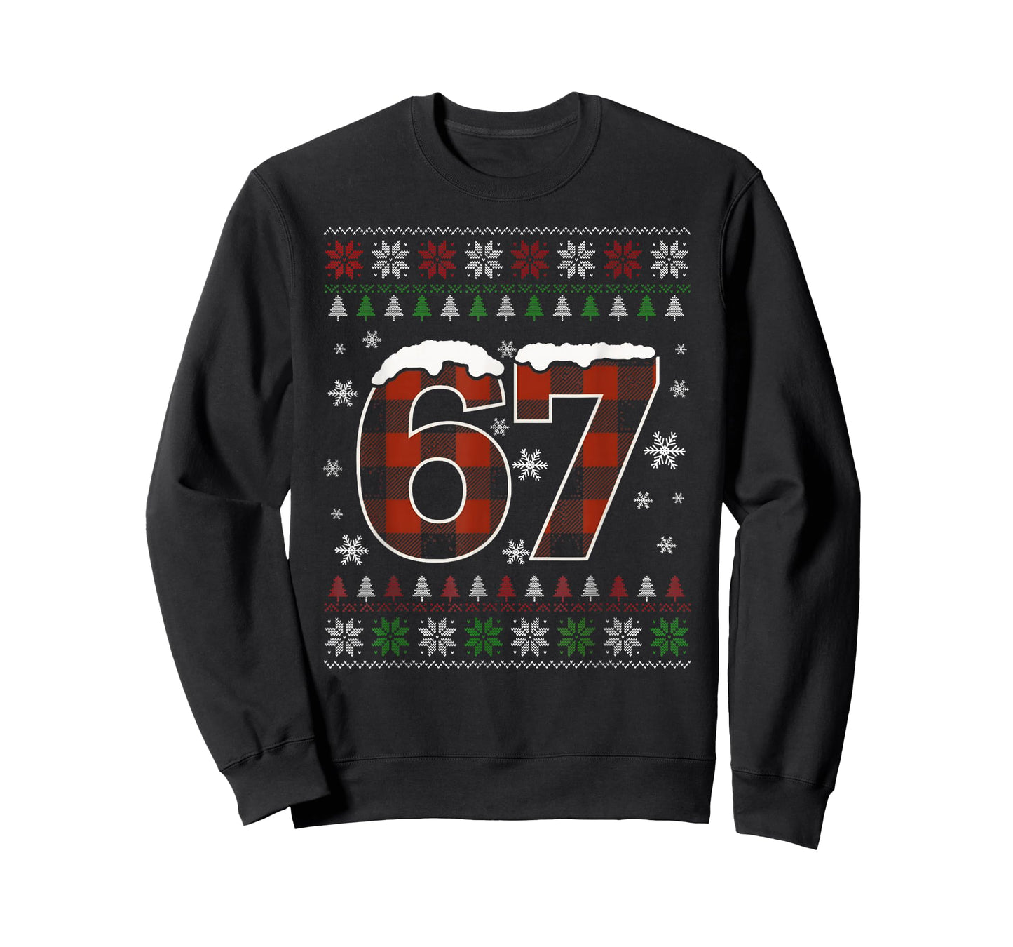 Funny 67 Six Seven Meme Brainrot Cringe Christmas Pajamas T-Shirt