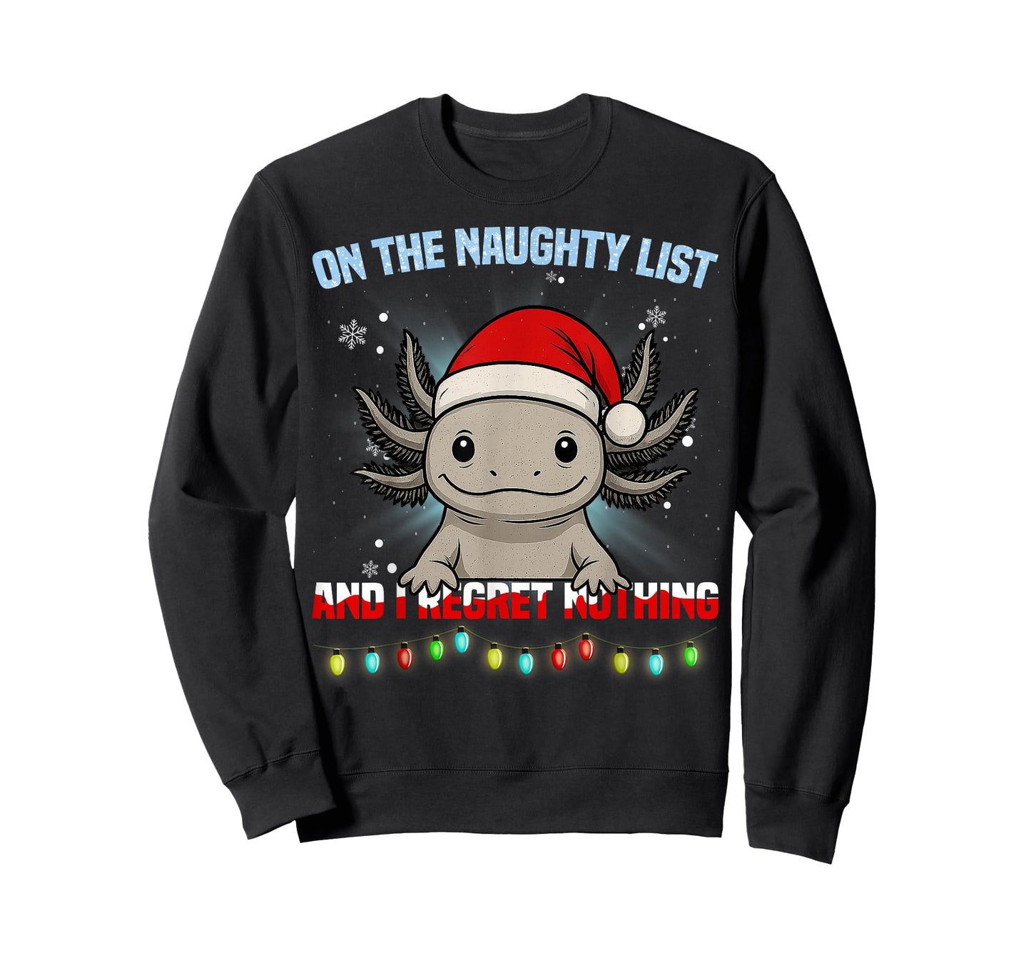 Funny Axolotl Christmas Santa Hat Xmas Gifts Men Women Kid T-Shirt