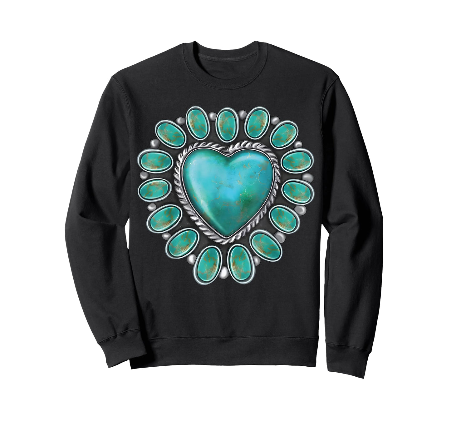 Funny Western Turquoise Heart Cowgirl Boho T-Shirt