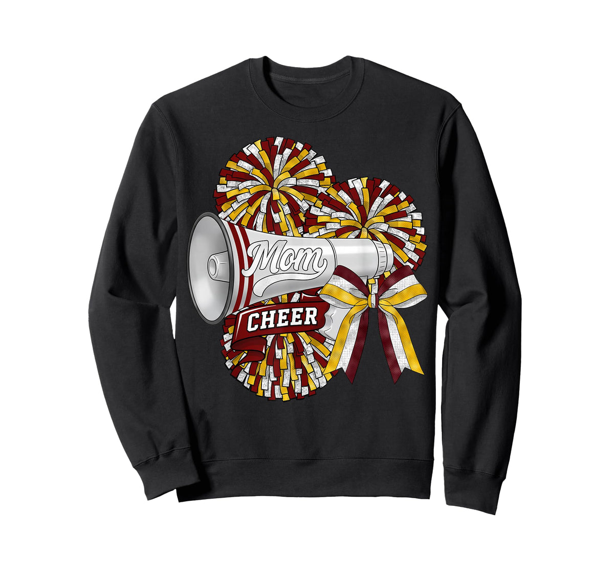 Cheer Mom Mama Bow Sport Cheerleader Cheerleading Maroon T-Shirt