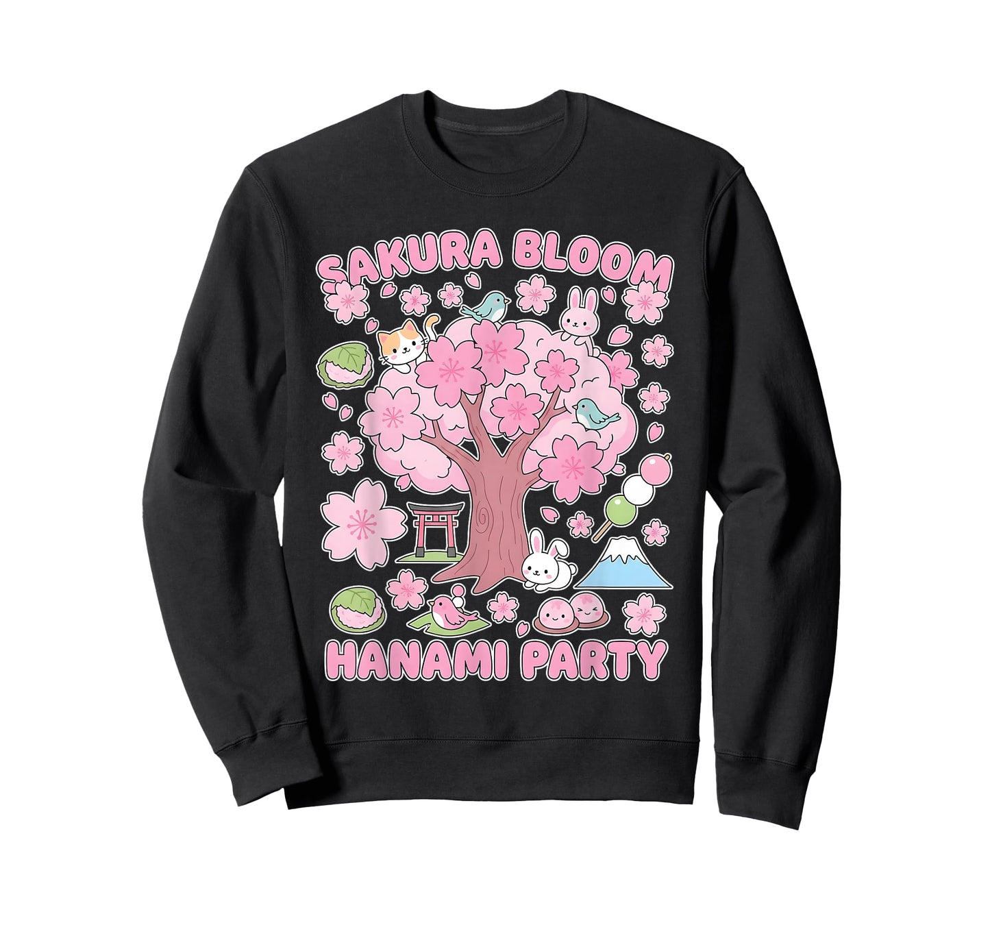 Sakura Bloom Hanami Party Cute Japanese Kawaii Spring Animal T-Shirt