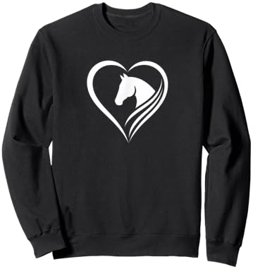 Horse Heart Logo Equestrian Lover Graphic Women Riding Sweatshirt - Sweatshirt | Black